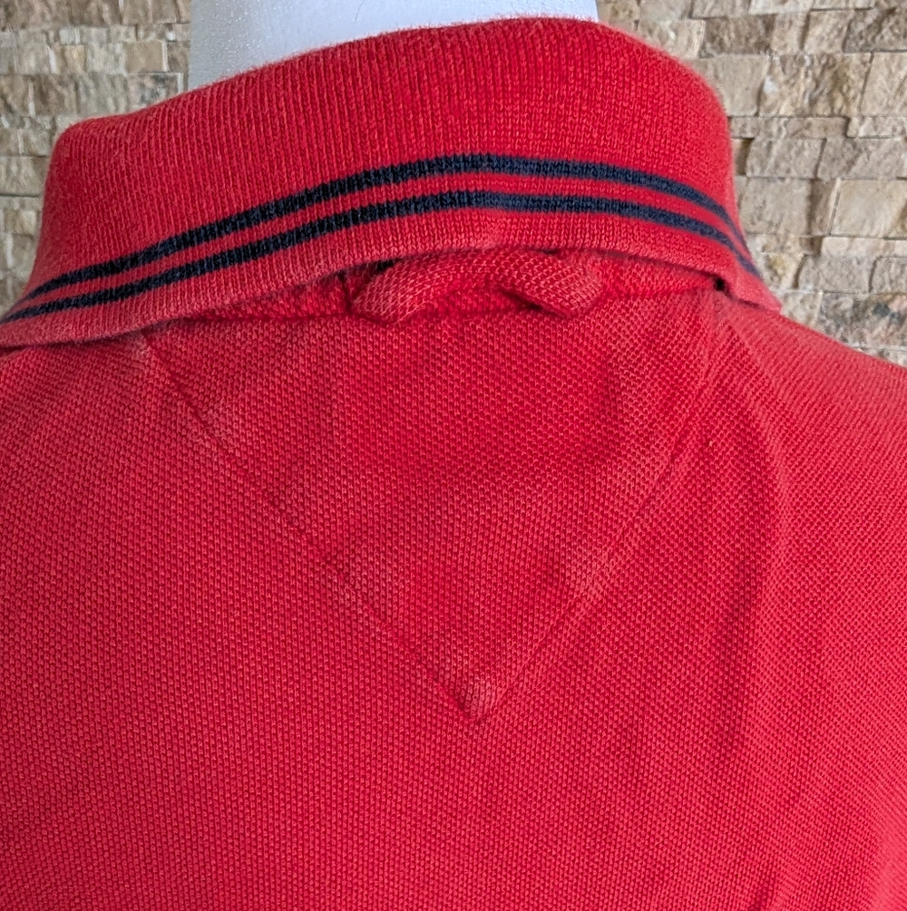 Vintage Style Tommy Hilfiger Denim Polo Embroidered Logo Red 90s Fashion Sz S image 5